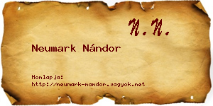 Neumark Nándor névjegykártya