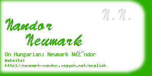 nandor neumark business card